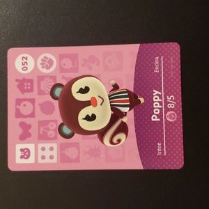 3/$12 Poppy 052 animal crossing ACNH Nintendo switch amiibo card